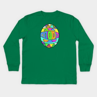 Pastel Decorated Easter Egg Kids Long Sleeve T-Shirt